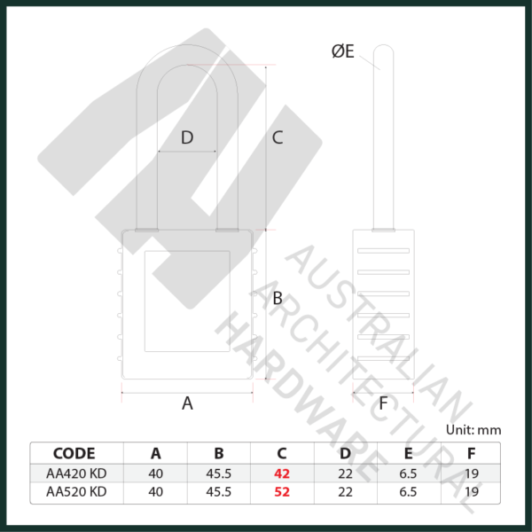 Anti Shock Padlock AA520 - Image 9