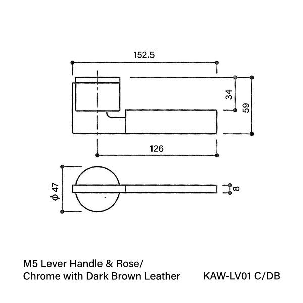 Vinco KAW M5 Lever Handle & Rose / KAW-LV01 - Image 2