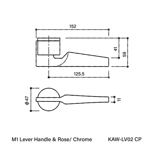 Vinco KAW M1 Lever Handle & Rose / KAW-LV02 - Image 2