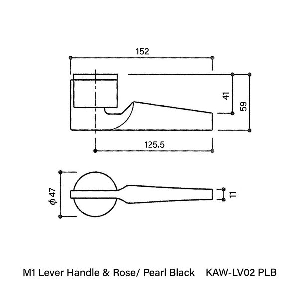 Vinco KAW M1 Lever Handle & Rose / KAW-LV02 - Image 3
