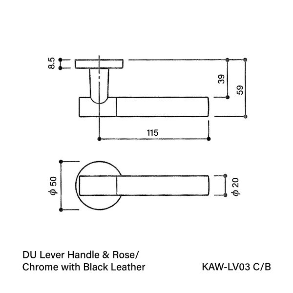 Vinco KAW Du Lever Handle & Rose / KAW-LV03 - Image 2