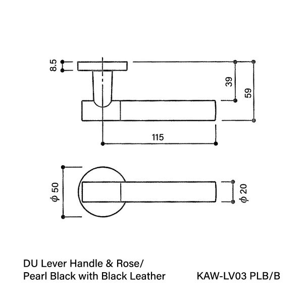 Vinco KAW Du Lever Handle & Rose / KAW-LV03 - Image 3