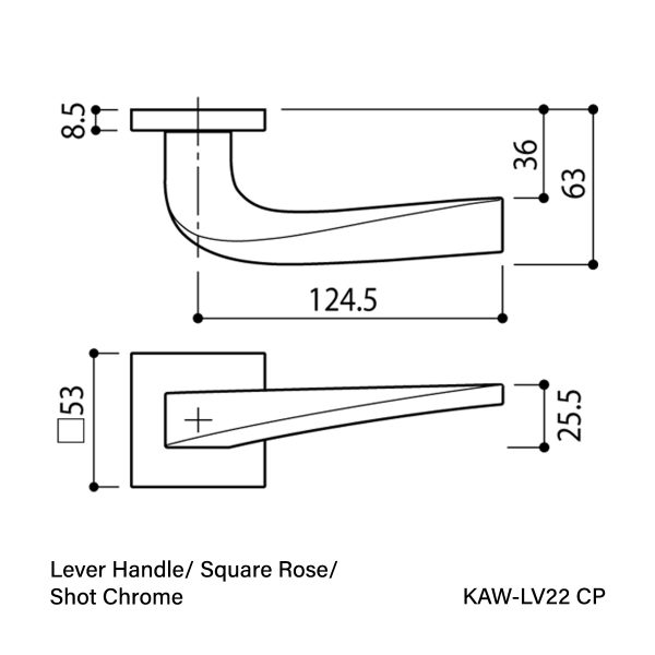 Vinco KAW AZ Lever Handle with Rose & Escutcheon / KAW-LV22 - Image 5