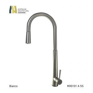 BIANCO PULL OUT KITCHEN MIXER SILVER STAINLESS STEEL