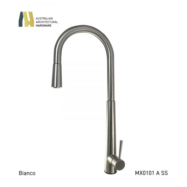 BIANCO PULL OUT KITCHEN MIXER SILVER STAINLESS STEEL
