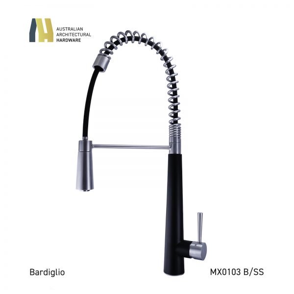 BARDIGLIO KITCHEN MIXER BLACK (PULL OUT) - MX0103 B/SS