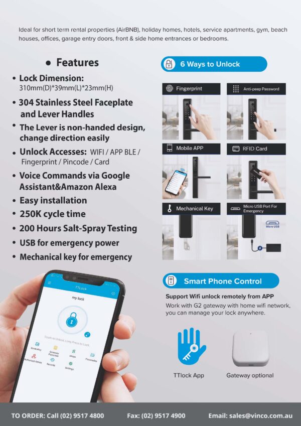 Smart Digital Lock Narrow Style - Image 4