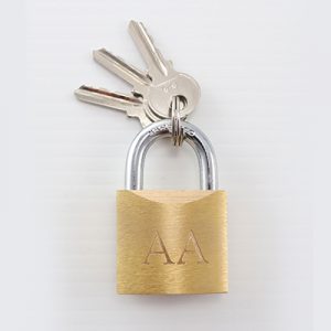 38MM Solid Brass Padlock - Key Alike With 3 Keys