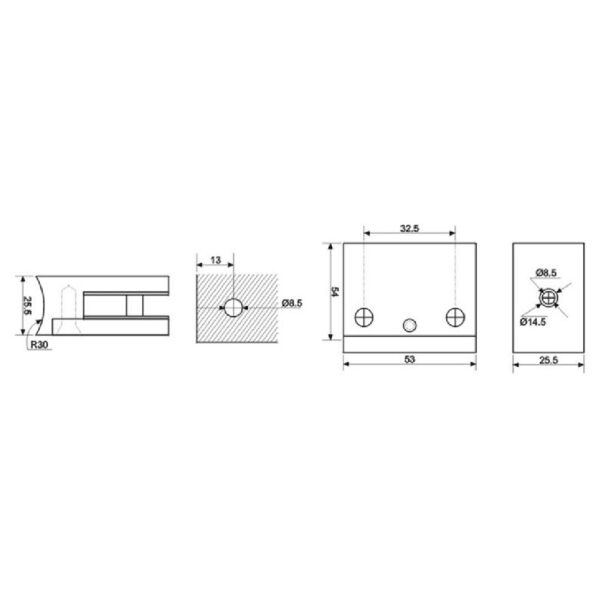 Glass Fittings 304 Grade Stainless Steel – GB56CB - Image 2