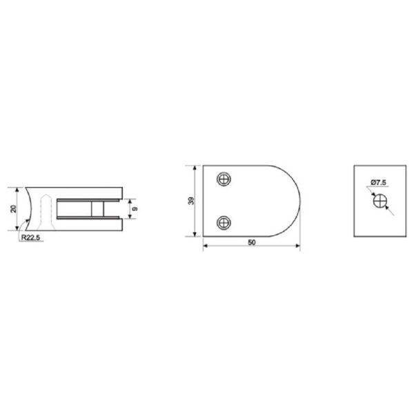Glass Fittings 304 Grade Stainless Steel – GB58CB - Image 2