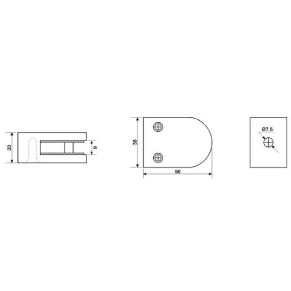 Glass Fittings 304 Grade Stainless Steel – GB58FB - Image 2