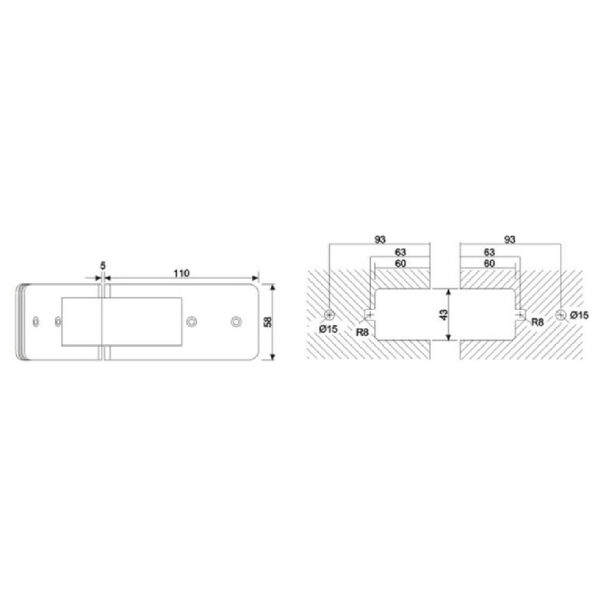 Glass Fittings 304 Grade Stainless Steel - GGL135 - Image 2