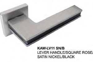 Vinco KAW RV Lever Handle/Square Rose/Satin Nickel/Black / KAW-LV11 SN/B