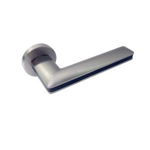 Vinco KAW FP Lever Handle/Round Rose/Satin Nickel/Black / KAW-LV12 SN/B
