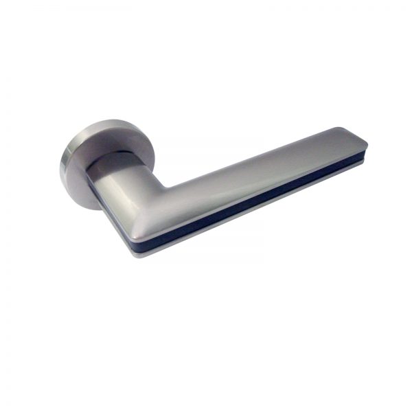 Vinco KAW FP Lever Handle/Round Rose/Satin Nickel/Black / KAW-LV12 SN/B