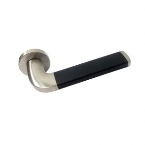 Vinco KAW FL Lever Handle/Round Rose/Satin Nickel+Black / KAW-LV14 SN/B