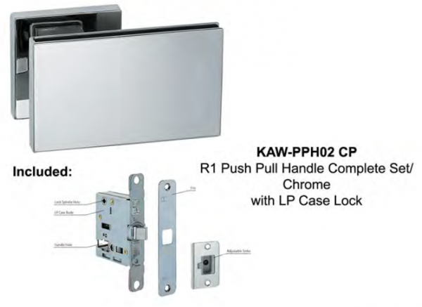 Vinco KAW R1 Push Pull Complete Set/Chrome with LP Case Lock /KAW-PPH02 CP