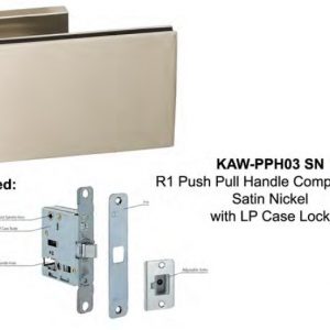 Vinco KAW R1 Push Pull Complete Set/Satin Nickel with LP Case Lock /KAW-PPH03 SN