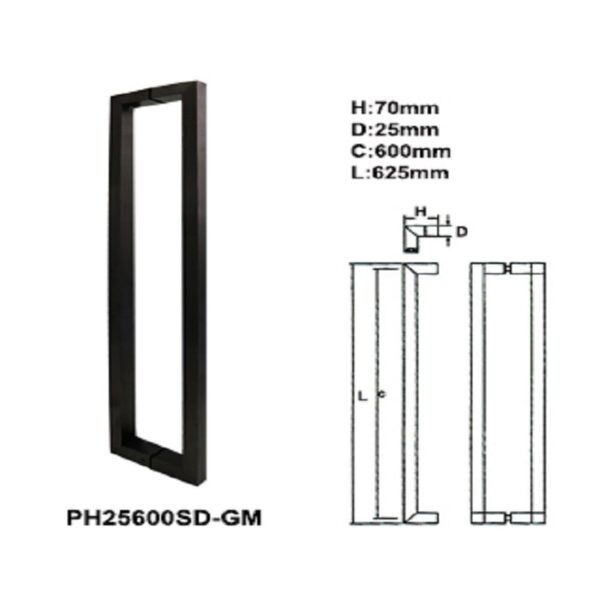 PH25600SD-AB STAINLESS STEEL SD B/B PULL HANDLE - Image 2