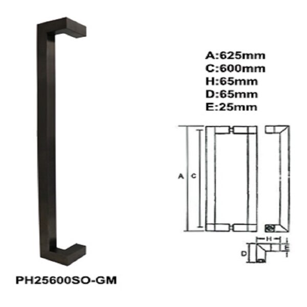 PH25600SO-AB STAINLESS STEEL SO B/B PULL HANDLE - Image 2