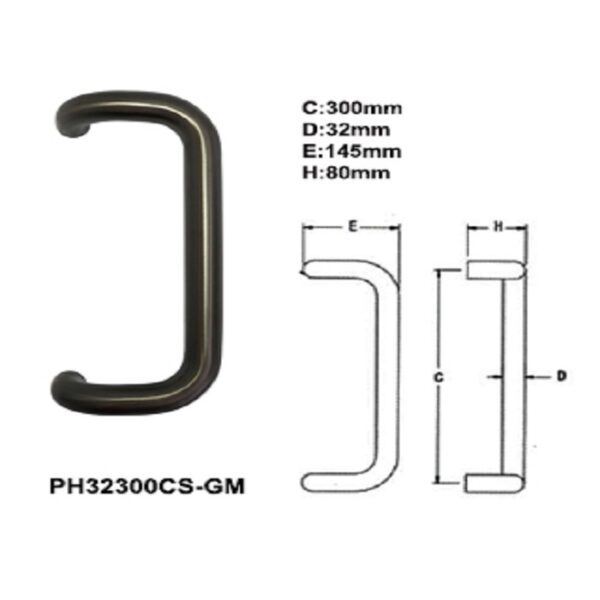 PH32300CS-AB STAINLESS STEEL CS B/B PULL HANDLE - Image 2