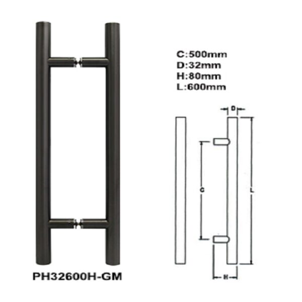 PH32600H-AB STAINLESS STEEL H B/B PULL HANDLE - Image 2