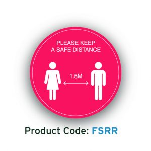 Social Distancing Floor Sticker- Round (Pack of 4 Sheets)