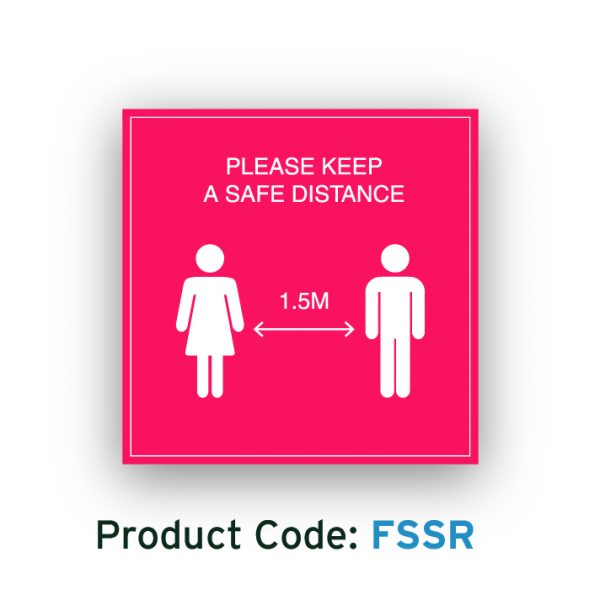Social Distancing Floor Stickers-Square (Pack of 4 Sheets)