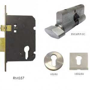 Roller Mortice Lock - Short Case with Cylinder & Turn & Escutcheon Kit