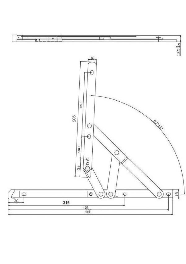 Stainless Steel 410mm Window Stay Side Open - Image 2