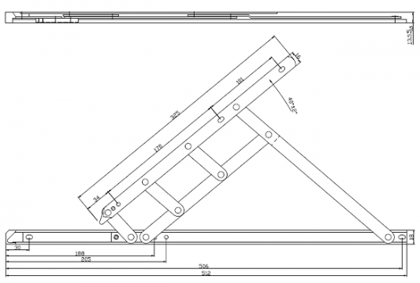 Stainless Steel 510mm Window Stay Top Open - Image 2