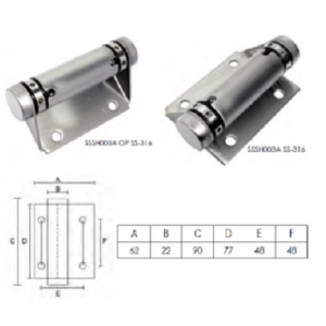 316 Stainless Steel Spring Hinges Glass to Square Post