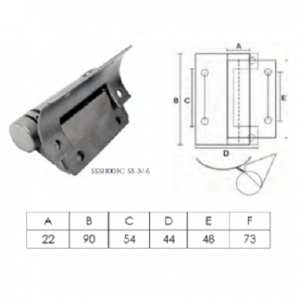 316 Stainless Steel Spring Hinges Glass to Round Post