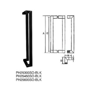 PH25300SO-BLK D B/B PULL HANDLE - MATT BLK