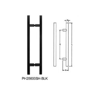 PH25600SH-BLK SH B/B PULL HANDLE - MATT BLK