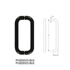 PH25300D-BLK D B/B PULL HANDLE - MATT BLK