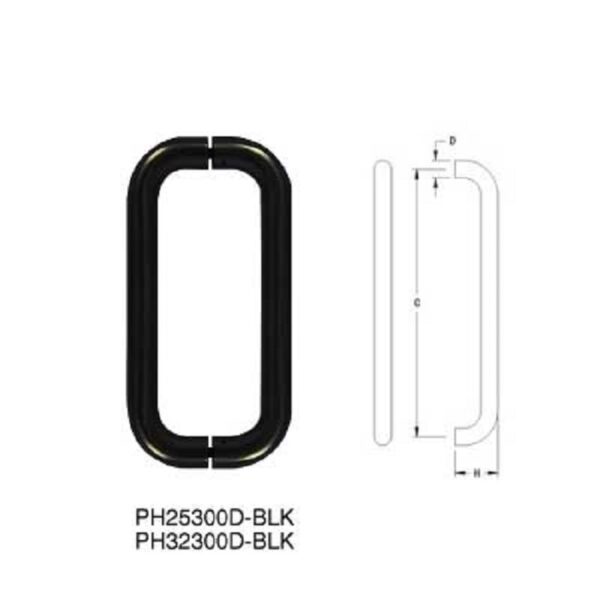 PH25300D-BLK D B/B PULL HANDLE - MATT BLK