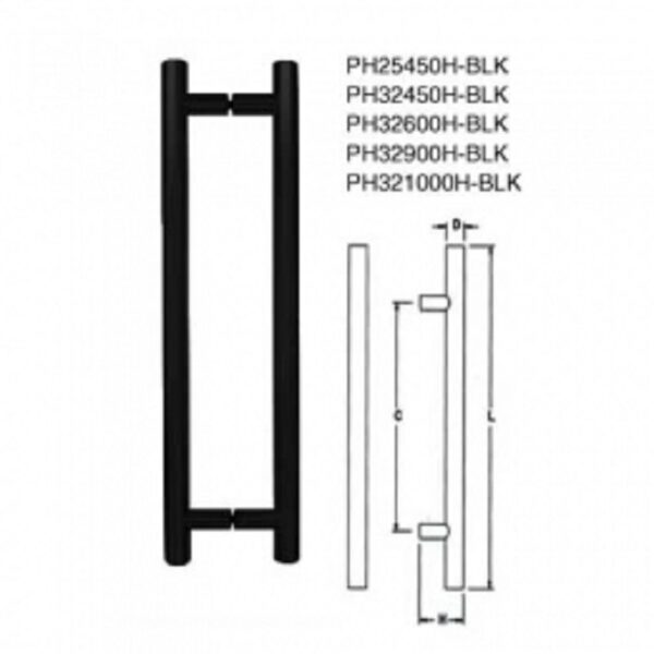 PH32450H – BLK H B/B PULL HANDLE - MATT BLK